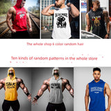 Bodybuilding Fitness Hooded Waistcoat Loose Men's Training Hurdle I-Shaped Plus Size European Summer Vest