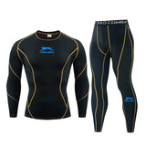 🔥 2026 Men’s Compression Workout Set – Thermal Long Sleeve Gym Shirt & Leggings | Sweat-Wicking Bodybuilding Fitness Suit