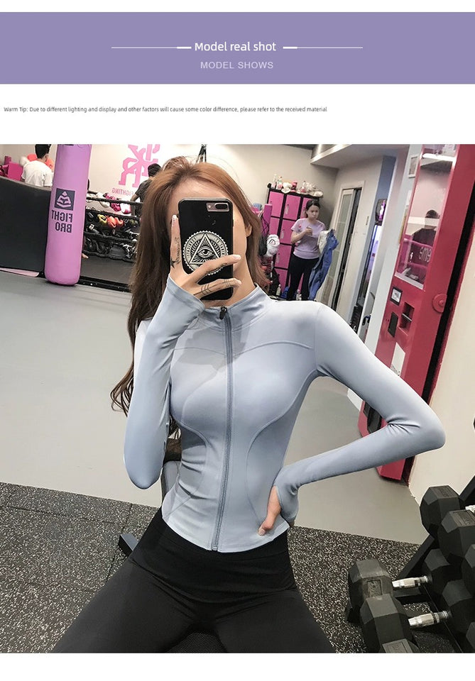 Women's Slim Looking Fancy Yoga Clothes Fitness Exercise Outwear