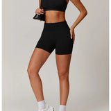 Women’s Seamless Halter Neck Yoga Set – 2-Piece Sports Bra & Shorts Outfit | Beauty Back Fitness Crop Top & Stretch Workout Shorts for Running, Gym & Yoga