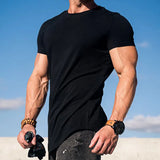 Men’s Sport Fitness T-Shirt – Short Sleeve Bodybuilding & Gym Training Tee | Lightweight Cotton Running Shirt for Summer