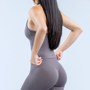 Impact Longline Strappy Gym Top Backless Gym Clothes Women Scrunch Built-in Bra With Removable Cups Yoga Tank Tops