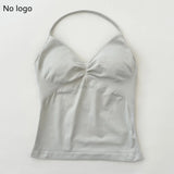 Impact Longline Strappy Gym Top Backless Gym Clothes Women Scrunch Built-in Bra With Removable Cups Yoga Tank Tops