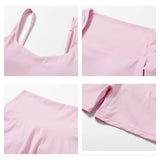 2PCS Long Sleeve Gym Set Women Yoga Clothes Quick-Drying Sportswear Running Leggings Workout Sports Crop Top Women