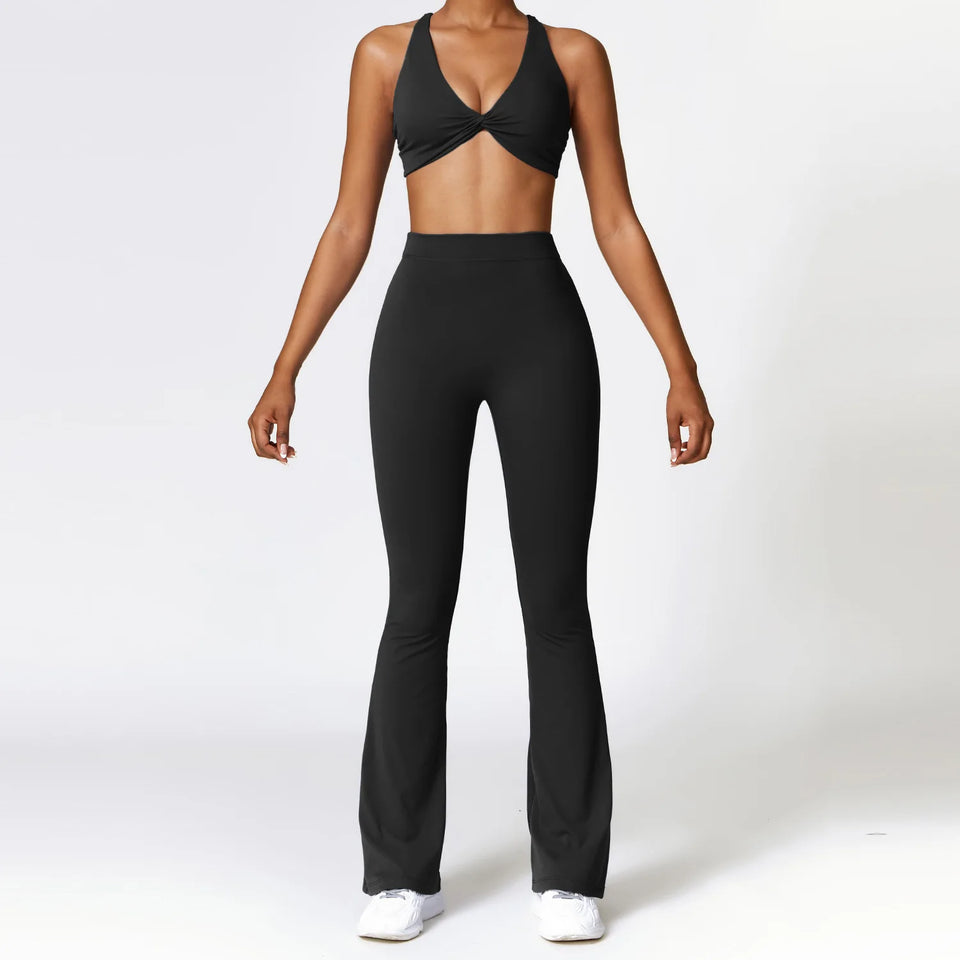 Yoga Set 2 Pieces Gym Set Workout Clothes for Women Seamless High Waist Leggings Sports Bra Suit Female Clothing Women Tracksuit