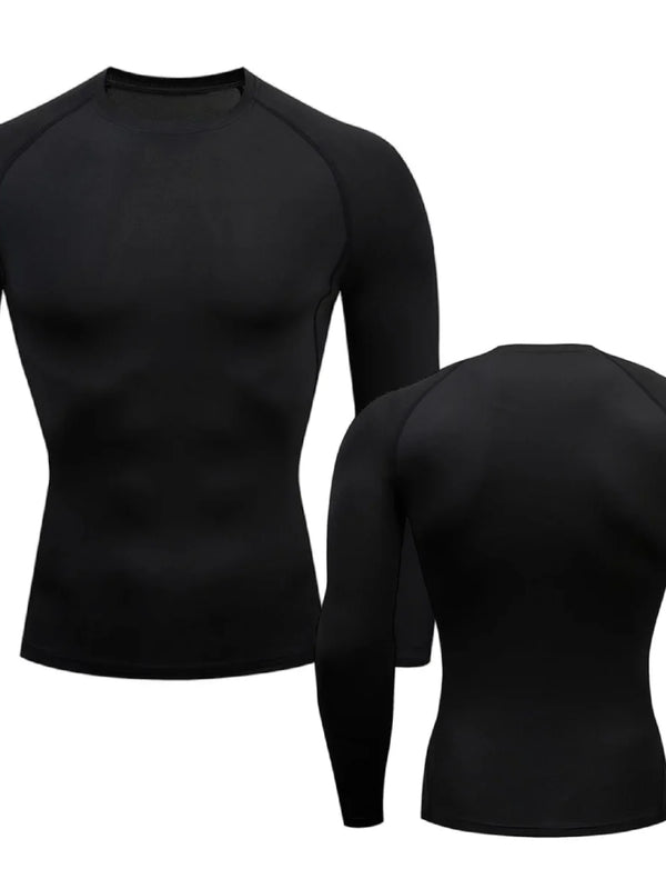 Mens Sport Compression Sweatshirt Gym Tight Running Tops for Fitness T-shirt Muscle Training Clothes Jogging Rashguard Dry Fit