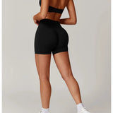 Women’s Seamless Halter Neck Yoga Set – 2-Piece Sports Bra & Shorts Outfit | Beauty Back Fitness Crop Top & Stretch Workout Shorts for Running, Gym & Yoga