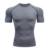 Compression Shirt Summer Men'S T-Shirt White Short Sleeve Breathable Quick Dry Fitness Top Sports Long Sleeve Compression Shirt